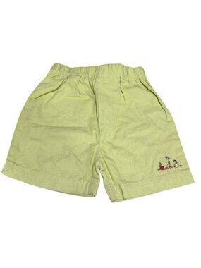 Jacadi Green Cotton Shorts Embroidered Elastic Waist Size 12M